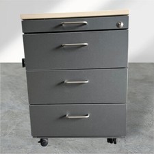 Rollcontainer mit 4 Schubladen Ahorn Grau Steelcase