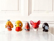 5 Handpuppen Kasperle Theater Gummi Köpfe DDR Hexe Fuchs Rabe Ente Prinzessin