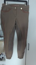 Reithose Gr 40/42, hellbraun mit orangefbg. Applikation. Marke Lauria Garrelli