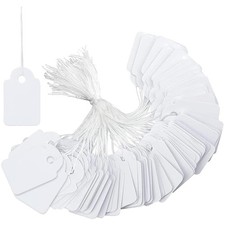 Preisschilder Set mit 500 weißen Anhängern 23×13 Millimeter mit Baumwollfaden