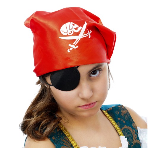 Piraten bandana rot totenkopf - rot,