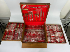 Vintage Besteckkasten Nickel