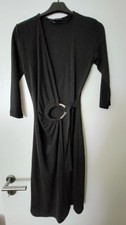 Comma Kleid Wickelkleid Gr. 34 schwarz mit schöner Gürtelschnalle