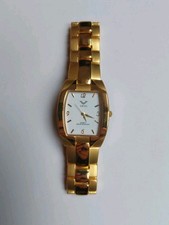 Elegante Herren Uhr - Armbanduhr goldfarben - Metallarmband - weißes Zifferblatt