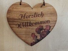 Herzlich Willkommen Holzschild