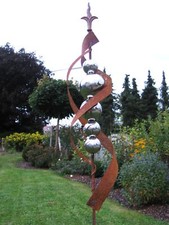 Skulptur Edelstahlkugel Stele