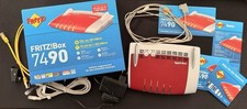AVM FRITZ!Box 7490 WLAN-Router, Rot/Silber, DSL Modem