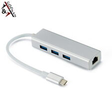 HUB USB Typ C auf zu 3Port USB 3.0 Ethernet LAN Gigabit 1000 RJ45 Splitter