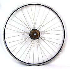 schwarzes Hinterrad 28 Zoll Hohlkammerfelge geöst 36 Loch - 7 fach Ritzel VA