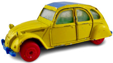 Maisto Citroen 2CV in gelb Ente Dach in blau Auto Oldtimer