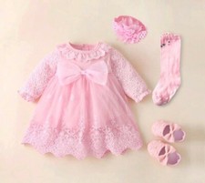 Baby Mädchen Kleid Taufe Set