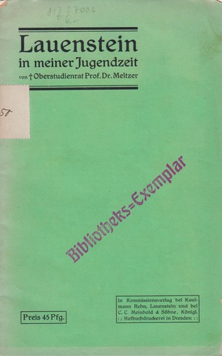 Buch lauenstein meiner - lauenstein, in