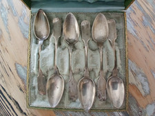 6 antike Löffel, 800er