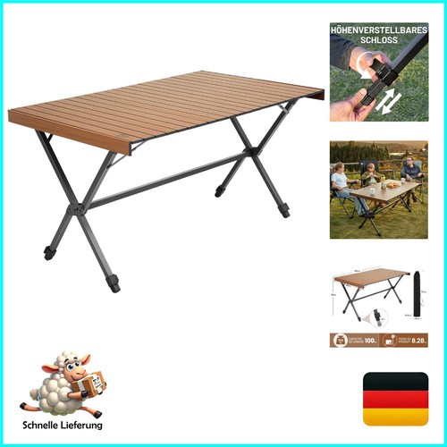 Campingtisch klappbar 125x80cm - campingtisch,
