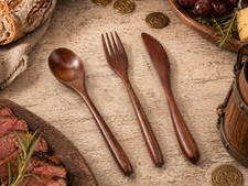 Holzbesteck Set Messer Löffel