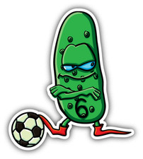 10cm Auto-Aufkleber Sticker Decal Farbe Toon Comic Gurke Fu?ballspieler H1935