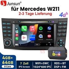 7"CarPlay Autoradio GPS für Mercedes E-Klasse W211 S211 DAB+ RDS Android 14 64GB