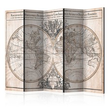 Weltkarte Landkarte Map Vintage SPANISCHE WAND TRENNWAND RAUMTEILER PARAVENT