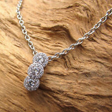 Wert 1100,- Gold Kette + Anhänger aus 750 / 18 KT Weißgold Collier weiße Steine