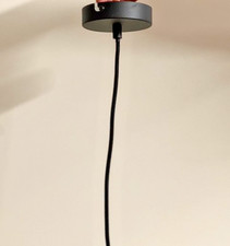 Edle Hängelampe dunkles Holz, schwarz