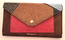 Desigual Portemonnaie Geldbeutel Geldbörse Clutch Tasche Wallet braun blau pink