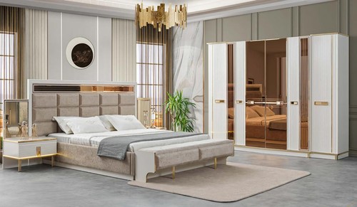 Luxus schlafzimmer gold weiß - luxus,