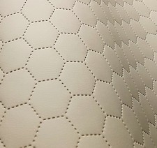 5m BIENENWABE Gestepptes Kunstleder SOFT Polsterstoff Möbel-Stoff Automaterial