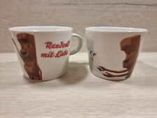 2 Kinderriegel Tassen Sammeltasse "Randvoll mit Liebe" "Halt Milch fest" Arzberg