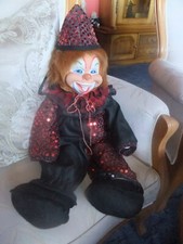 Clown mit Kostüm  Maskottchen Deko Spielzeug Puppe Fasching Karneval NEU