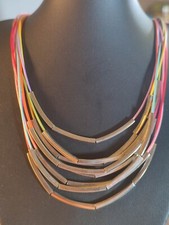 Damen Halskette Bunte Bänder