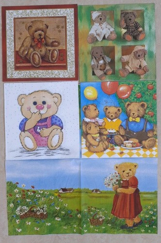 Servietten teddybären mix - servietten, teddybären-