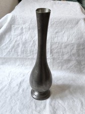 Alte Zinn Vase Etain du Manoir Paris 24,5 cm schmale Form  Solifleur Deko 328 g 