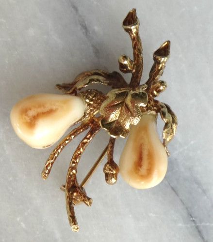 Schwere gold brosche - gold,
