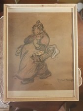 Lithographie Mutter Kranzler von Heinrich Zille