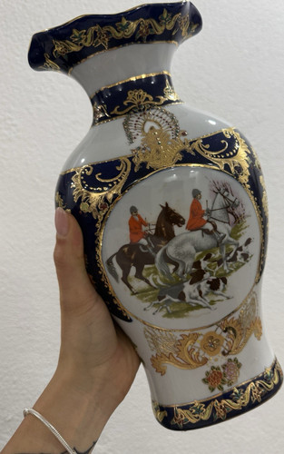 Porzellanvase weiß blau - porzellanvase, weiß/blau