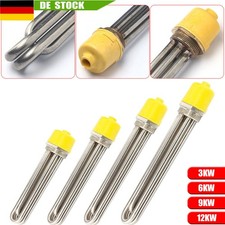 Edelstahl Heizstab 1 1/2" Heizpatrone 230V 3kW 6kW 9kW 12kW Heizelement  6/4" DE