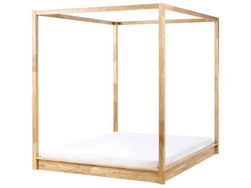 Himmelbett holz hellbraun 160 - hellbraun,