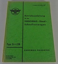 Betriebsanleitung / Handbuch Hanomag-Diesel Schnellastwagen 3t - L28 von 11/1956