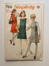 Simplicity Schnitt-Muster 7818 Trägerrock/Kleid Damen Gr. 38 Retro 60er Jahre