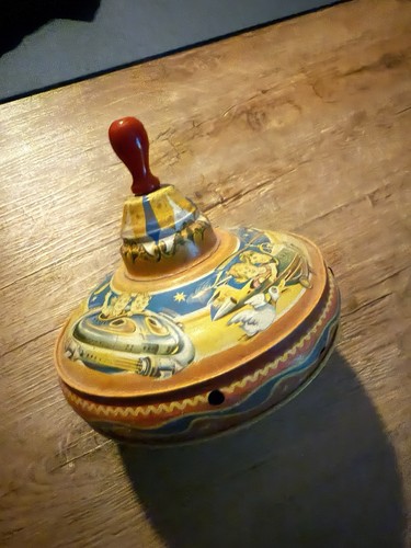 Vintage blech brummkreisel - blech,