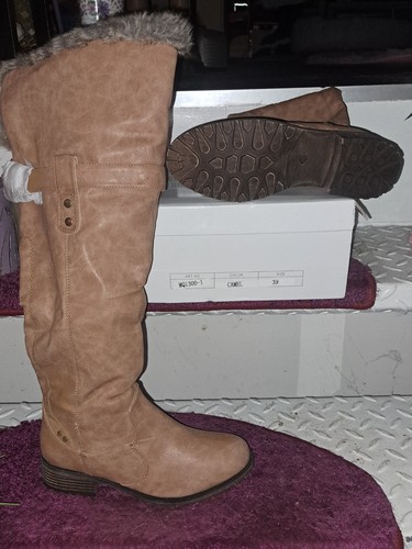 Schaftstiefel camelbraun neu - schaftstiefel,