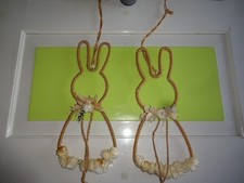 Deko Hase zum Hängen 2er Set Metall Jute Trockenblumen Osterdeko Hasen Osterhase