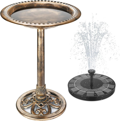 Vogelbad mit solarbrunnen für - solarbrunnen,