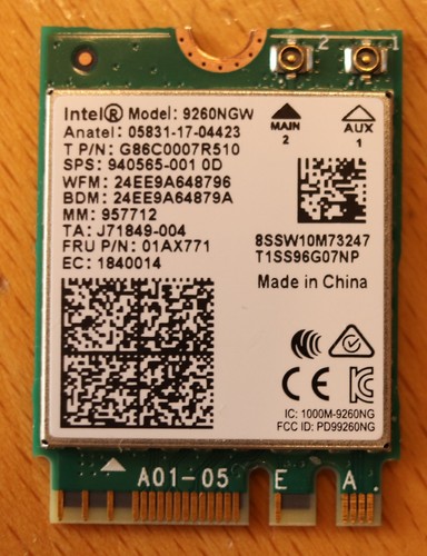 Wlan intel dualband - m.2,