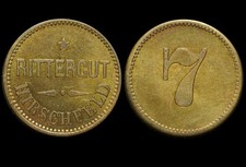 WERTMARKE: 7 Pfennig, Messing