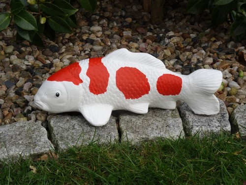 Steinfigur tierfigur koi fisch - steinfigur,
