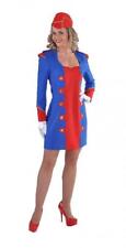 Flugbegleiterin Stewardess Pilotin Capitan Uniform Kostüm Kleid Damen Tasche Hut