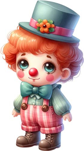 Bunte niedliche baby clown - baby,