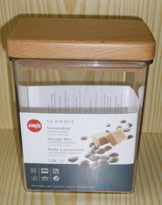 EMSA Scandic Vorratsdose mit Holzdeckel eckig 1,0L MADE IN GERMANY
