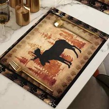 1x Rustikales Elch Platzset